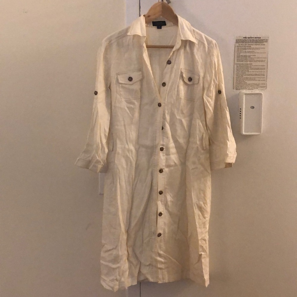 Tahari safari tan dress